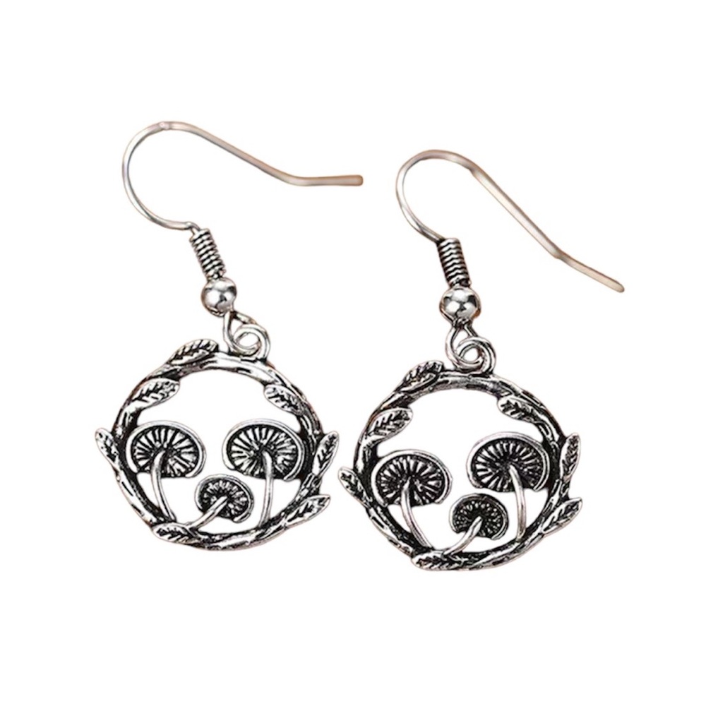 Mushroom Plant Dangle Earrings